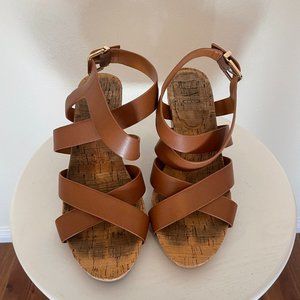 INC Landor Strappy Ankle Strap Wedge Sandal Size 8.5